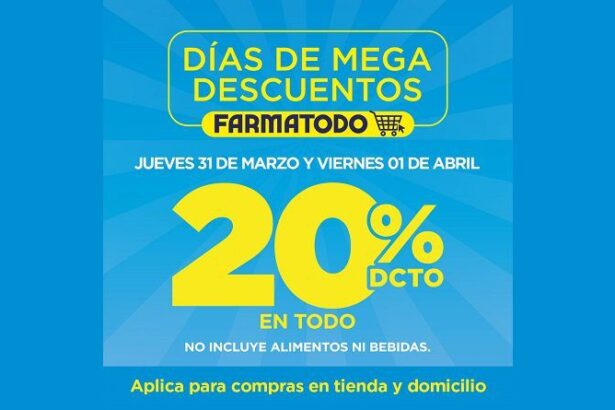 Farmatodo ofrece MEGA DESCUENTO en todo sus productos entre 31 de Marzo y 1 de Abril