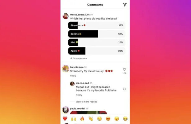 Instagram tendra encuestas en la sección de comentarios